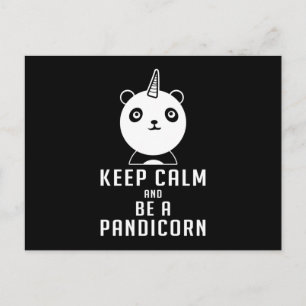 Panda Beer Pandicorn Keep Calm Funny Gift Idee Briefkaart
