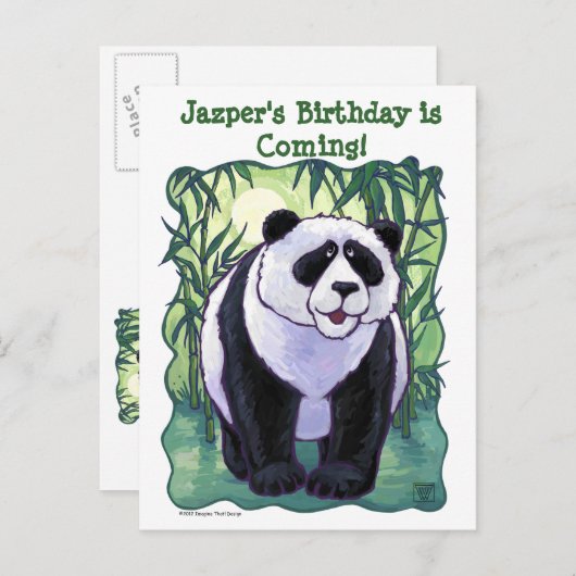 Panda Beer Party Center Aankondigingskaart (Voorkant / Achterkant)