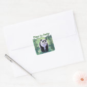 Panda Beer Party Center Vierkante Sticker (Envelop)
