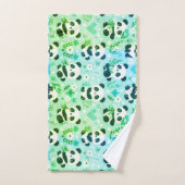 Panda Beer Pattern Green Print Bad Handdoek (Handdoek)