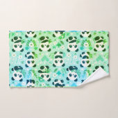 Panda Beer Pattern Green Print Bad Handdoek (Handdoek)