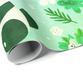 Panda Beer Pattern Green Print Cadeaupapier (Rol Hoek)