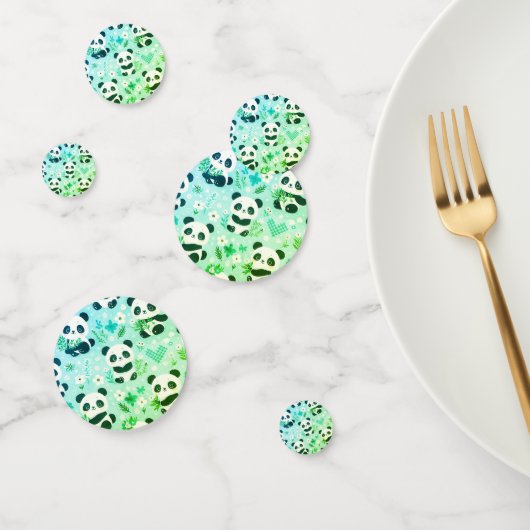 Panda Beer Pattern Green Print Confetti (Groep)