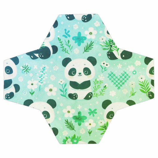 Panda Beer Pattern Green Print Voetbal (Enkel)