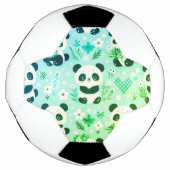 Panda Beer Pattern Green Print Voetbal (Voorkant)