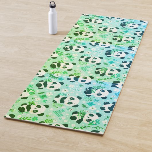 Panda Beer Pattern Green Print Yogamat (In situ)