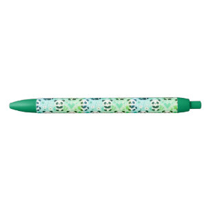 Panda Beer Pattern Green Print Zwarte Inkt Pen