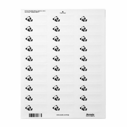 PANDA BEER Return Address Labels (Full Sheet)