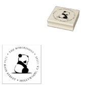Panda Beer Return Address Rubber Stamp Rubberstempel (Gestempeld)