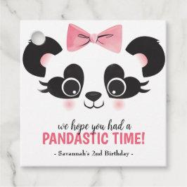 Panda Beer Roze Meisjes Verjaardagsfeest Bedankjes Labels