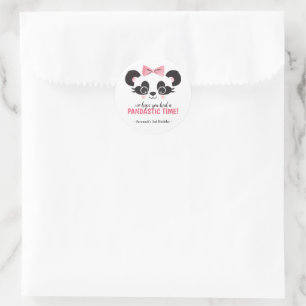 Panda Beer Roze Meisjes Verjaardagsfeestje Sticker