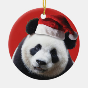 Panda Beer Santa Claus Keramisch Ornament