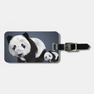 panda beer schattig aanhankelijk dier zwart wit li bagagelabel