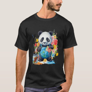Panda Beer Schilderij Kunstenaar Waterverf Paint P T-shirt