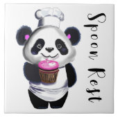 Panda Beer Trivet lepel rust Tegeltje (Voorkant)