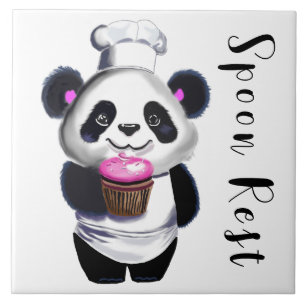 Panda Beer Trivet lepel rust Tegeltje