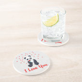 Panda Beer Valentijn Zandsteen Onderzetter (Zijkant)