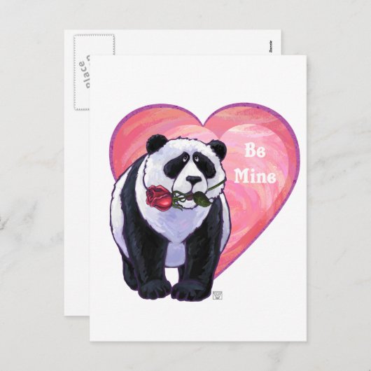 Panda Beer Valentijnsdag Feestdagenkaart (Voorkant / Achterkant)