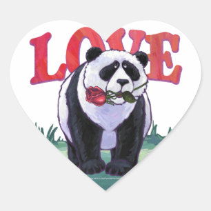 Panda Beer Valentijnsdag Hart Sticker