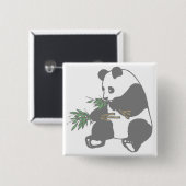 Panda Beer Vierkante Button 5,1 Cm (Voorkant /achterkant)