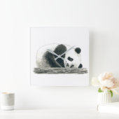 Panda beer vierkante klok (Huis)
