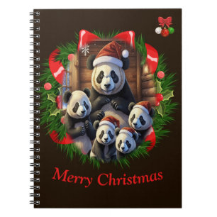 Panda Beer Vrolijk kerstfeest Notitieboek