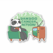 PANDA BEER WATCHING TV STICKER (Voorkant)