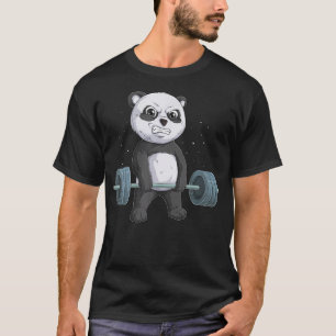 Panda Beer Weightlift Funny Deadlift Mannen Fitnes T-shirt