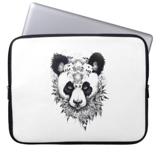 Panda Beer Wild Animal Natuur Illustratie Art Tat Laptop Sleeve