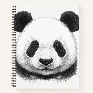 Panda Beer Wilde Natuur Dierlijke Illustratie Kuns Notitieboek