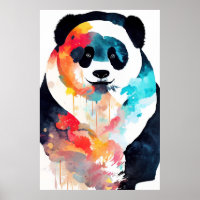 Panda Beer Wilde Natuur Dierlijke Kleur Kunst Schi