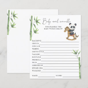 Panda Beer Woordpuzzel Baby Shower Spel