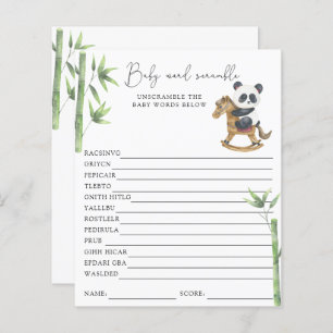 Panda Beer Word Scramble   Baby shower spel