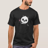 Panda Beer wuiven in een pocket panda Beer T-shirt (Voorkant)