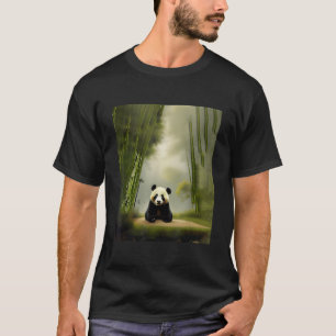 Panda Beer zittend in een open plek in bamboeveld T-shirt