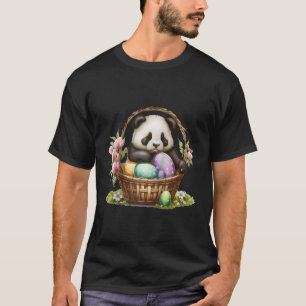 Panda Beer zittend in paaseieren mand thema ba T-shirt