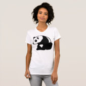 PANDA BEER ZWARTE EN WITTE T SHIRT (Voorkant volledig)
