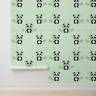 Panda Beren & Bamboe Design Behang