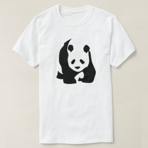 Panda-Beren, bleekachtig, kubussen, zwart-wit T-shirt