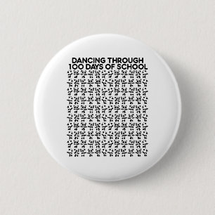 Panda beren dansen door 100 dagen school kind ronde button 5,7 cm