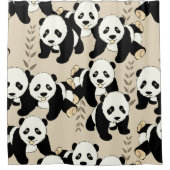 Panda Beren Design Cute Douchegordijn (Voorkant)