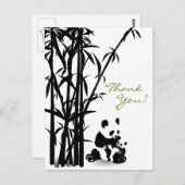 Panda Beren en bamboe Dank u Briefkaart (Voorkant / Achterkant)