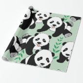 Panda Beren Grafisch Cadeaupapier (Uitgerold)