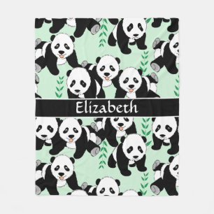 Panda Beren Grafisch om zich aan te passen Fleece Deken
