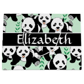 Panda Beren Grafisch om zich aan te passen Large Cadeauzakje (Voorkant)