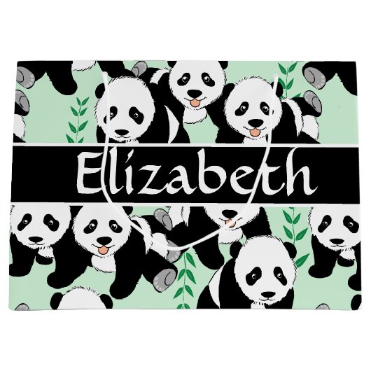 Panda Beren Grafisch om zich aan te passen Large Cadeauzakje (Voorkant)