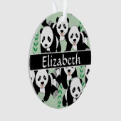 Panda Beren Grafisch om zich aan te passen Ornament (voorkant)