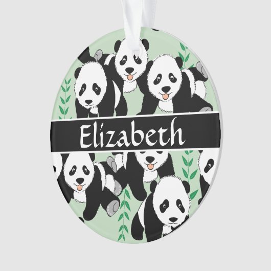 Panda Beren Grafisch om zich aan te passen Ornament (voorkant)