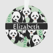 Panda Beren Grafisch om zich aan te passen Ornament (voorkant)