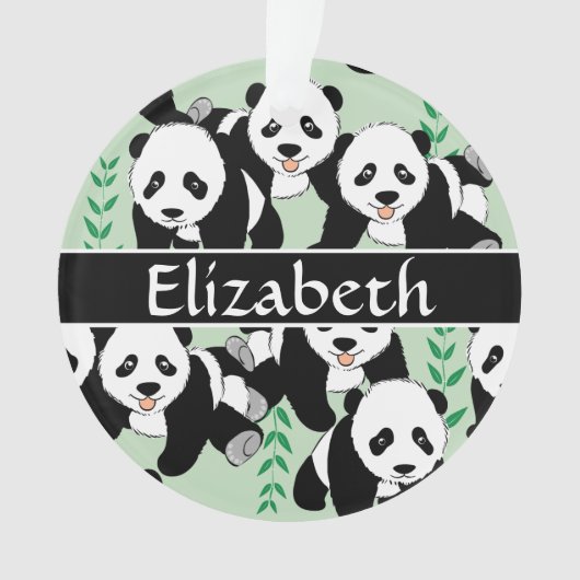 Panda Beren Grafisch om zich aan te passen Ornament (voorkant)